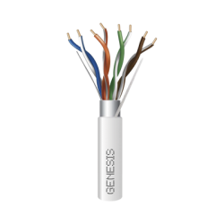 Bobina de 305 Metros de Cable Cat5e / Calibre 24 AWG BLINDADO / PLENUM / Color Blanco para aplicaciones de Voz y Datos