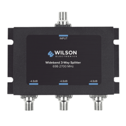 Divisor de potencia de 3 vías para la distribución de señal a tres antenas de servicio | 4.8 dB de pérdida por puerto | Conectores F hembra
