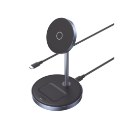 Estación de Carga Inalámbrica | 3 en 1 | Compatible con MagSafe | Perfecto para iPhone y  AirPods | Carga Rápida Adaptativa /Simultanea | Múltiples Protecciones | Luz Indicadora LED | Aleación de Aluminio | Incluye Cable
