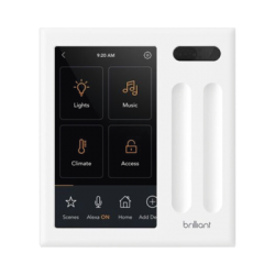 Control touch desde su pantalla en pared, compatible con 2 cargas para controlar iluminación.