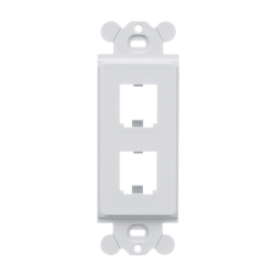 Marco de Módulo Dúplex, Para Placas Frontales Estándar GFCI, Acepta 2 Módulos Mini-Com, Color Blanco        