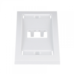 Placa de Pared Vertical Ejecutiva, Salida Para 2 Puertos Mini-Com, Con Espacios Para Etiquetas, Color Blanco