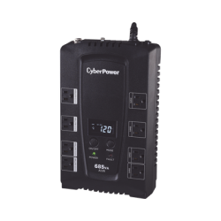UPS de 685 VA/390 W, Topología Línea Interactiva, Entrada 120 Vca NEMA 5-15P, Tipo Gabinete Compacto, Con 8 Tomas NEMA 5-15R