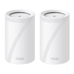 KIT 2 Routers Inalámbrico MESH Interior para Hogar / Triple Banda Wi-Fi 7 BE9300 Mbps / 2 Puerto 2.5 Gigabit WAN/LAN / 4 Antenas Internas / Operación Multi-Link MLO / Administración Mediante la App Deco (iOS, Android) / HomeShield