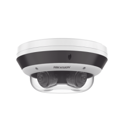 PanoVu Series / Vista Panorámica 360º / 4 Lentes Mot. 2.8 a 12 mm (4 Megapixel por Lente) / 16 Megapixel en Total / WDR 120 dB / DARKFIGHTER / Exterior IP67 / IK10 / PoE+ / 30 mts IR / Micro SD