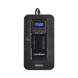 UPS de 650 VA/390 W, Topología Standby con Modo Ahorrador ECO, Entrada 120 Vca NEMA 5-15P, Con 8 Tomas NEMA 5-15R 