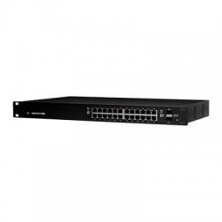 Switch EdgeMAX administrable de 24 puertos Gigabit con PoE+/PoE Pasivo 24V + 2 Puertos SFP, 250 W