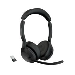 Jabra Evolve2 55, Auricular stereo versión MS, dongle USB-A con cancelación de ruido (25599-999-999) 