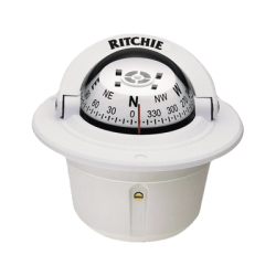 Brújula serie Explorer en color blanco, con iluminación nocturna color verde.