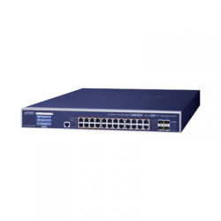 Switch Administrable Capa 3, 24 Puertos Gigabit 802.3bt, Hasta 600 W, 4 Puertos 10 G SFP+, Con Pantalla Táctil para Configuración Básica
