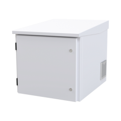 Gabinete PROFUNDO hasta 705 mm  de profundidad, de Exterior de 9UR con Ventiladores y Termostato, Se envía el Gabinete Armado, (Montaje a poste o torre se vende por separado).