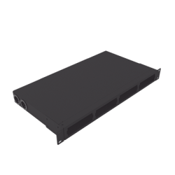 Distribuidor de fibra óptica vacio 19in, Acepta 4 placas Acopladoras de Linkedpro, hasta 24 fibras, 1UR, Incluye charola de empalme