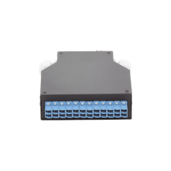 Distribuidor de Fibra Óptica Para Riel Din, 12 acopladores LC/UPC Duplex Monomodo con Charola de Empalme