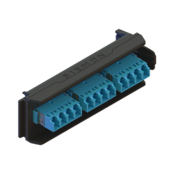 Placa Acopladora LightVerse, 6 Conectores Dúplex LC/UPC, Acepta hasta 12 fibras Monomodo  (No Shuttered)