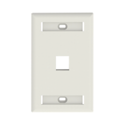 Placa de Pared Vertical, Salida Para 1 Puerto Keystone, Con Espacios Para Etiquetas, Color Blanco Mate