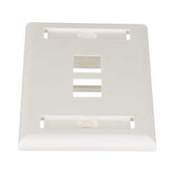 Placa de Pared Vertical, Salida Para 2 Puertos Keystone, Con Espacios Para Etiquetas, Color Blanco Mate