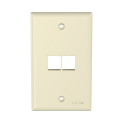 Placa de Pared Vertical, Salida Para 2 Puertos Keystone, Color Marfil