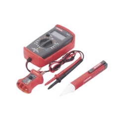 KIT Básico 3 en 1 con Multímetro Digital + Detector de Tensión sin Contacto + Comprobador de Fase GFCI
