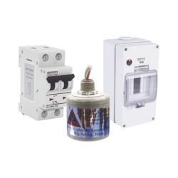 Kit de Centro de Carga Para Corriente Directa, Breaker de hasta  800 Vcc de 16 A con Supresor de Descargas Atmosféricas.