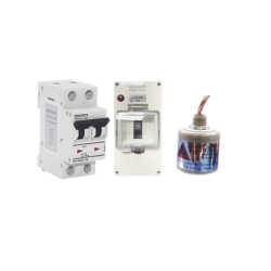 Kit de Centro de Carga Para Corriente Directa, Breaker de hasta  800 Vcc de 20 A con Supresor de Descargas Atmosféricas.