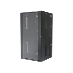 Gabinete PanZone de Montaje en Pared, de 19in, Puerta con Ventana de Seguridad, 26 UR, 635mm de Profundidad, Color Negro