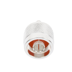 Conector Coaxial N Macho de Anillo Plegable para Cable RG-142/U, Plata/ Oro/ Teflón.
