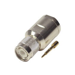 Conector TNC Macho de Rosca en 50 Ohm para cable LMR-400, 9913, 8214, CNT-400, RG8/U-SYS, RFLASH-1113, Plata/ Oro/ Teflón.