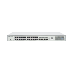 Switch Administrable L2 PoE+ hasta 370W, 24 Puertos Eth 1G, 4 puertos SFP 1G, Administración Remota en la Nube.