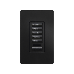 (RadioRA2) Teclado seetouch 5 botones, 2 botones subir/bajar, programe escenas diferentes en cada botón.