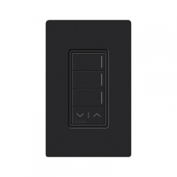 (RadioRa3) Botonera Sunnata Negro 3 escenas y 2 botones subir/bajar para Radio RA3, programe escenas diferentes en cada botón.