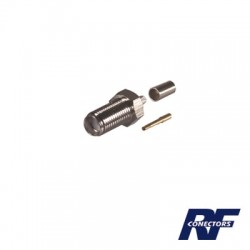 Conector SMA Hembra de Anillo Plegable para Cable RG-58/U, Niquel/ Oro / Teflón.