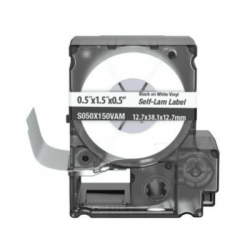 Casete de 175 Etiquetas Autolaminadas de 12.7 x 38.1 mm, para Cables de 4 a 8.1 mm de Diámetro, Área de Impresión Color Blanco