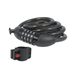 Candado de Cable de Combinación/ Longitud 120 cm / Nivel de seguridad 3/ Discos Programables.