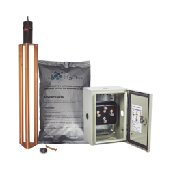 Kit de puesta a tierra de 70 A con Electrodo, Filtro, Acoplador y Compuesto H2Ohm.