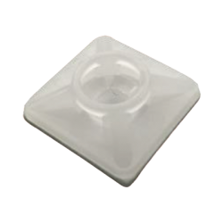  Base Autoadherible para Cinchos Práctica y Eficiente para la Organización y Fijación de Cables, Fabricada en Nylon Resistente y de Color Natural con una Medida de 19x19 mm, Paquete con 100 Piezas (4210-00001)