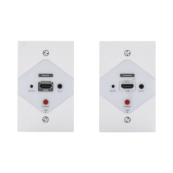 Kit Extensor HDMI en PLACAS DE PARED para distancias de 40 metros / Resolución 1080P @ 60 Hz / Cat 6/6A/ 7 / HDR/ Cero Latencia / Soporta Control Remoto / Placa de pared de 2.74 x 4.49” (tamaño estándar de EE.UU.).