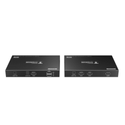 Kit extensor KVM (HDMI y USB) hasta 70 metros / Resolución 4K @ 60 Hz/ Cat 6, 6a y 7 / IPCOLOR / CERO LATENCIA / HDR10 / Salida Loop / Puerto S/PDIF / Uso 24/7 / Transmite el Video y Controla tu DVR vía USB a distancia.