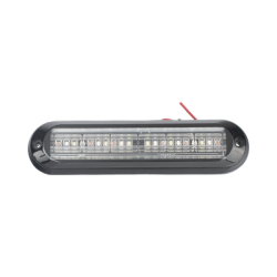 Luz Auxiliar, Ultra Brillante, IP67, 18 LEDs, Tricolor, Color Rojo/Claro/Azul, con mica transparente y bisel negro