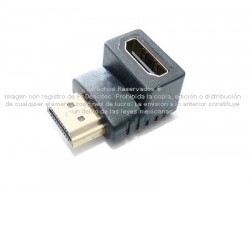 Adaptador HDMI macho a hembra 90° en forma de L (hacia abajo)