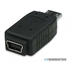 Adaptador USB 2.0 mini B hembra a Micro B macho