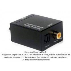 Convertidor de audio análogo a digital. RCA a Toslink más RCA coaxial digital
