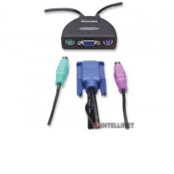 Mini Switch KVM 2 Puertos PS/2 Con Audio