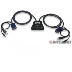 Mini switch KVM, 2 puertos USB, con soporte de audio