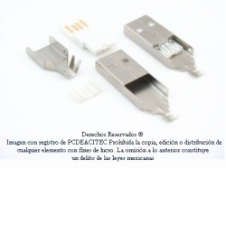 Conector USB macho tipo A para armar, soldable