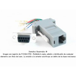 Adaptador modular serial DB9 macho a Jack RJ11