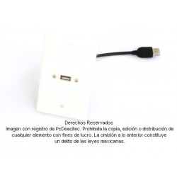 Placa Tapa USB 2.0 tipo A con pigtail en ABS