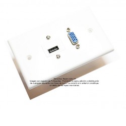 Placa Tapa VGA + USB de carga 1A 5v en ABS