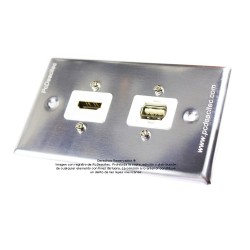 Placa Tapa metálica HDMI + USB 2.0 en Aluminio