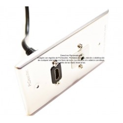 Placa Tapa HDMI pigtail + Audio Jack 3.5 mm IDC en Aluminio