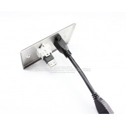 Placa Tapa HDMI pigtail + USB 2.0 en Acero Inoxidable